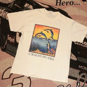 A Delicate Balance Dolphin Art Print T-Shirt